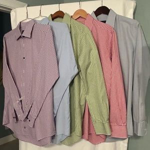 David Donahue Men’s Dress Shirts - 17 34/35, “Trim” - Collection of 5